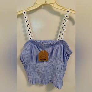 NWT Kori Daisy Strap Elastic Banded Tank Top